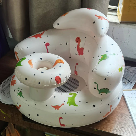 Inflatable Baby Feeding Chair - Portable PVC Seat with Tray | 3+ Months