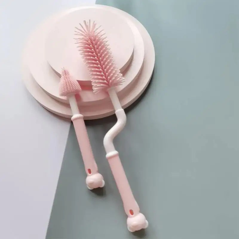 360° Rotating Multifunctional Baby Silicone Bottle Brush