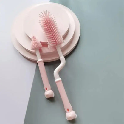 360° Rotating Multifunctional Baby Silicone Bottle Brush