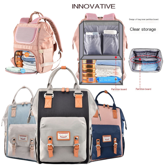 Large Capacity Waterproof Diaper Bag – Multi-Functional for Parents