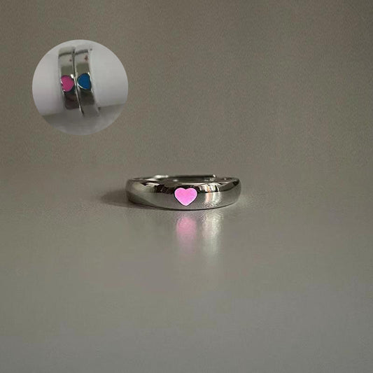 Love Glow Ring Pair with Heart Design (Single Item)