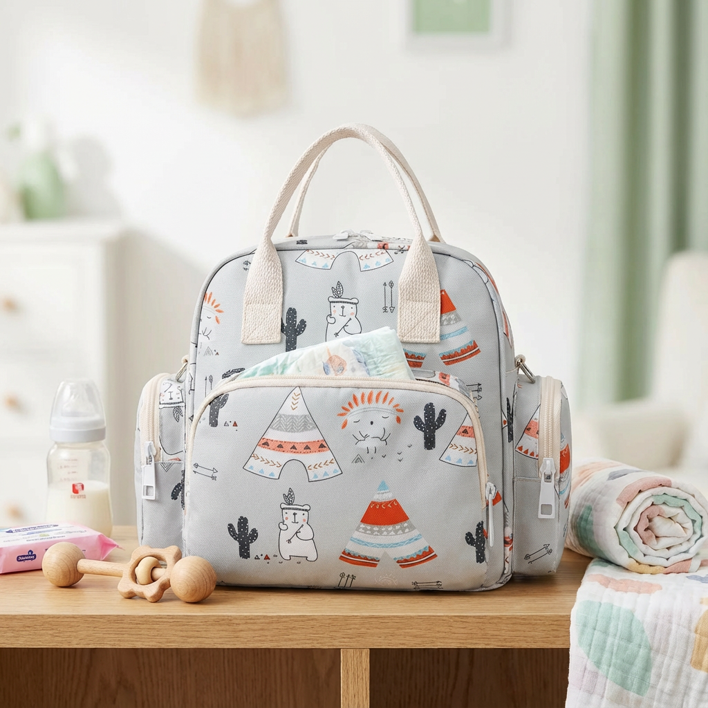 Printed Waterproof Diaper Backpack | Multi-Functional Mummy Bag | Hello Pregnant