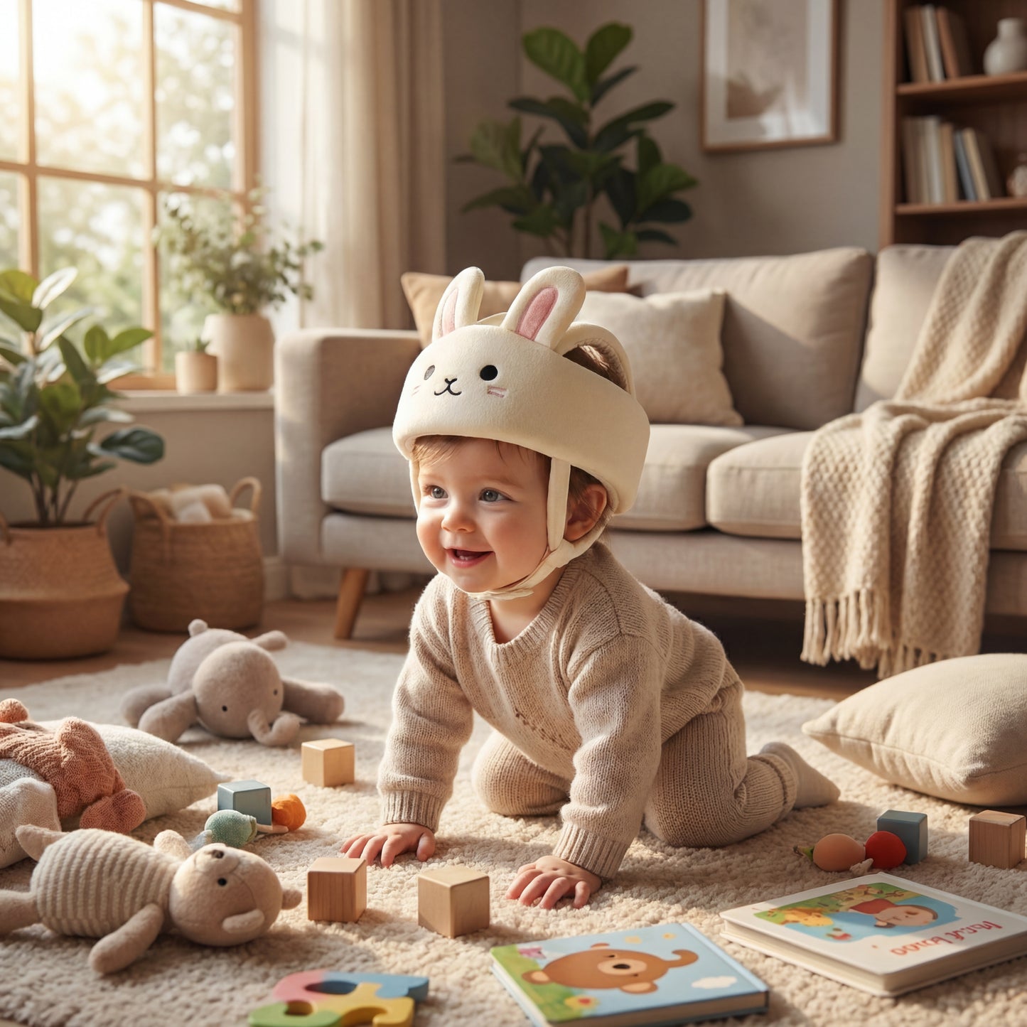 Baby Head Protection Helmet - Cute & Breathable Safety Hat