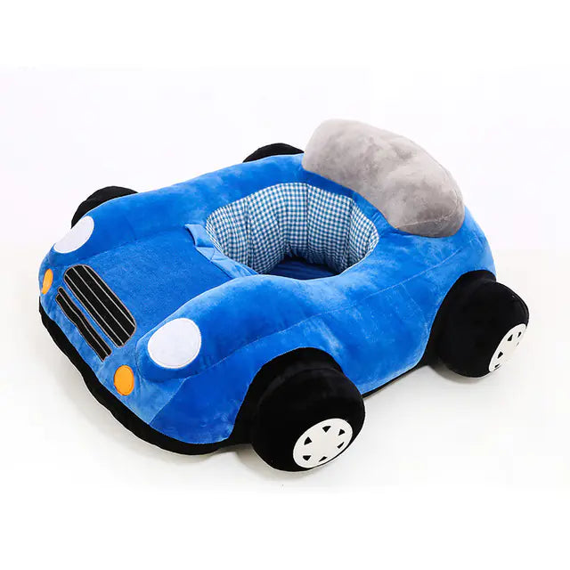 Premium Plush Baby Dining Chair - Soft Cartoon Car Seat for Infants & Toddlers