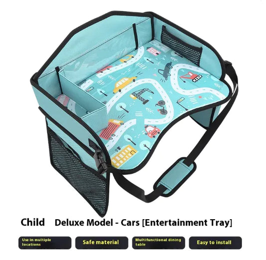 Kids Car Seat Travel Tray - Portable Activity Table for Toddlers & Children