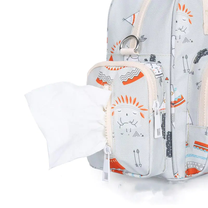 Printed Waterproof Diaper Backpack | Multi-Functional Mummy Bag | Hello Pregnant