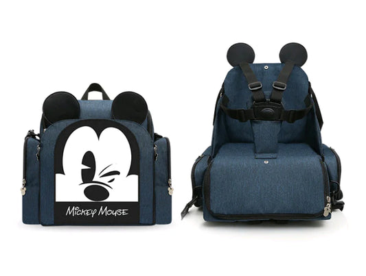 Mickey 2 in 1 Baby Dining Chair & Bag for Moms
